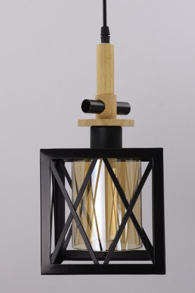 Люстра підвісна LOFT на 1 лампочку 25074 Чорний 40-100х16х16 см. | Зображення 2