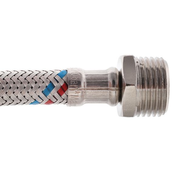 Гнучкий шланг для підключення води гайка 1/2'' - Штуцер 1/2'' (50 см) Zerix (ZX1562) | Зображення 3