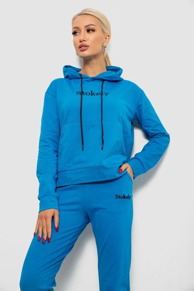 Спортивний костюм жіночий двонитка, колір джинс, 214R1419-006 | Зображення 1