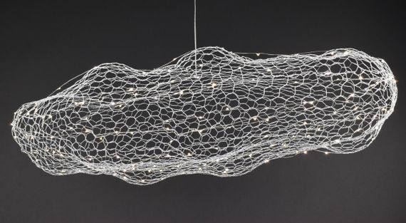 Люстра світлодіодна підвісна LED світильник для квартири на стелю лед 27658 Хром 25-200х42х80 см. | Зображення 7