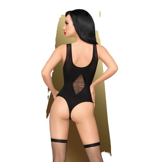 Боді Penthouse Hotter Than Hell XL Black, непрозоре, вирізи, декольте, імітація шнурівки, панчохи | Зображення 1