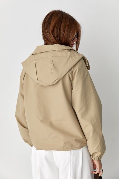 Вітровка вільного фасону на блискавці - світло-коричневий цвет, ONE SIZE (є розміри) | Зображення 1