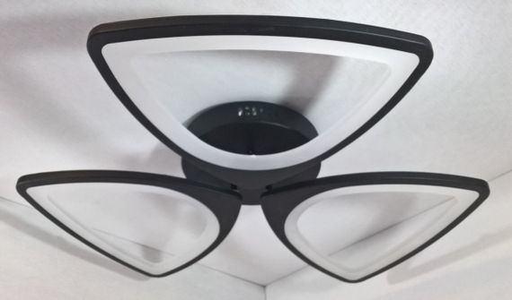 Люстра світлодіодна стельова LED світильник для квартири на стелю лед з пультом 25596 Чорний 9х63х63 см. | Зображення 4