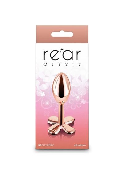 Анальна пробка металева NS Novelties Rear Assets Clover, золотий Sex Aura | Зображення 3