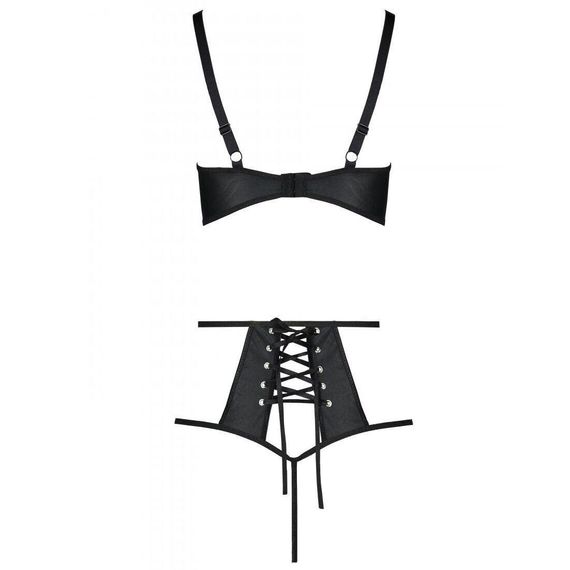 Комплект з екошкіри: бюстгальтер та трусики з перфорацією Tamaris Set black L/XL — Passion, L/XL | Зображення 3