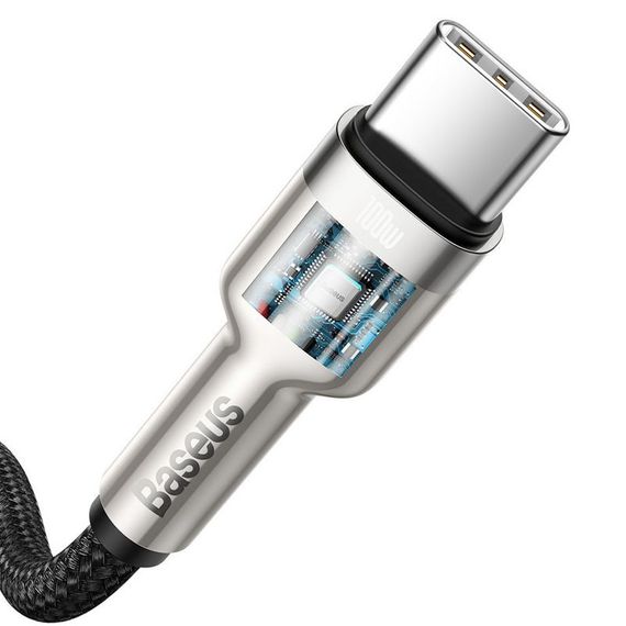 Дата кабель Baseus Cafule Series Metal Type-C to Type-C 100W (2m) (CATJK-D) Чорний | Зображення 3