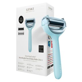 Електронний ролер для обличчя та тіла з мікроголками GESKE MicroNeedle Face&Body Roller 8в1 gray, Бірюзовий