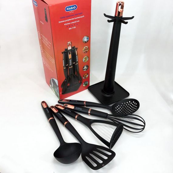 Набір кухонних приладів Magio MG-1126, набір силіконових приладів для кухні, набір нейлонових кухарів | Зображення 2