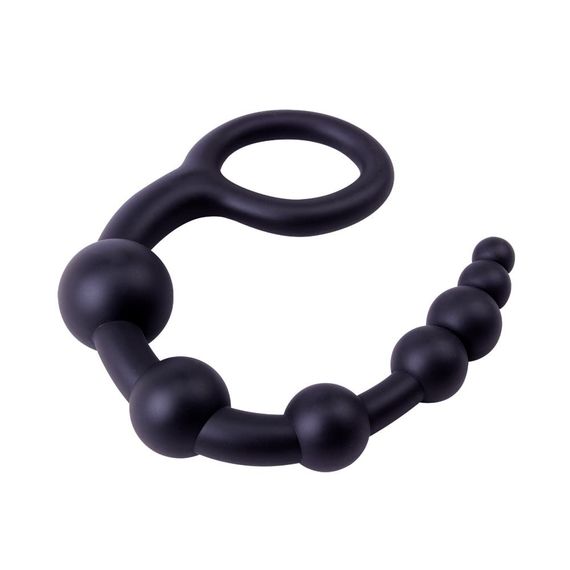 Анальний ланцюжок Chisa Black Mont 9.4 з ланками різних діаметрів, чорна Sex Aura | Зображення 1