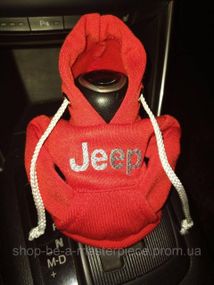 Чехол кофта Худи аксессуар на КПП Car Hoodie JEEP Джип красный подарок автомобилисту 10070