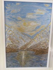 🏔️✨ Інтер’єрна картина “Золоте Гірське Озеро” 50×40 см — атмосфера спокою та величі природи ✨🌊