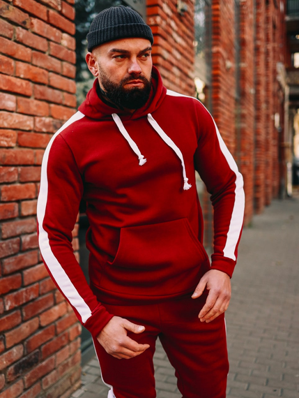 Костюм Лампас Зима бордо-білий S