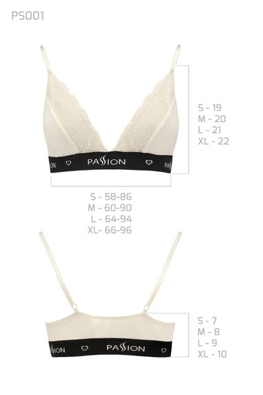 Эластичный топ с кружевом Passion PS001 TOP Экри M | Зображення 3