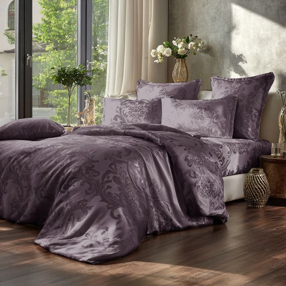 Комплект постельного белья SoundSleep Jacquard Nonpareil Dry rose сатин-жаккард Двуспальный Евро 200х220 см сухая роза