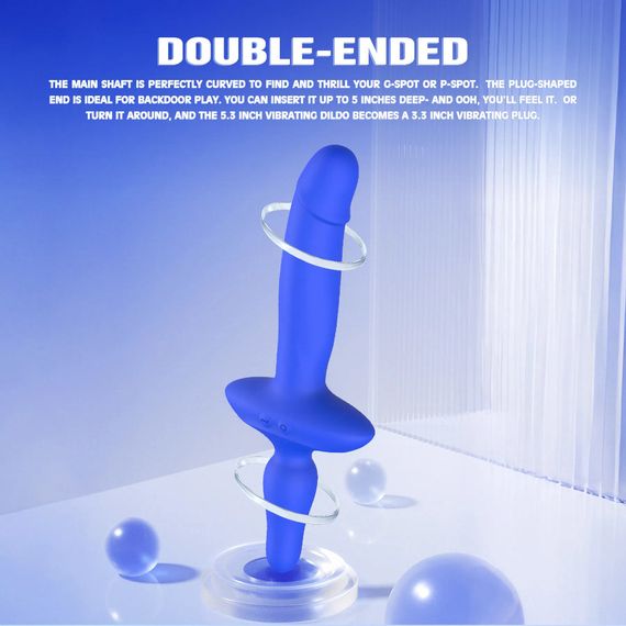 Подвійний вібратор з анальним стоппером Chisa Kissen Ritter синій sexstyle | Зображення 6