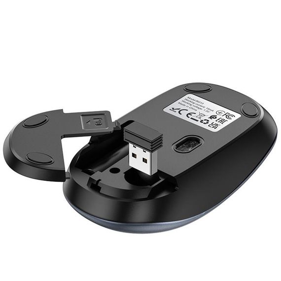 Миша бездротова Borofone BG13 Winner 2.4G Black / Metal gray | Зображення 2