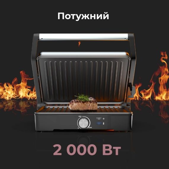 Электрогриль контактный AENO EG2 AEG0002 2000 Вт серебристый | Зображення 2