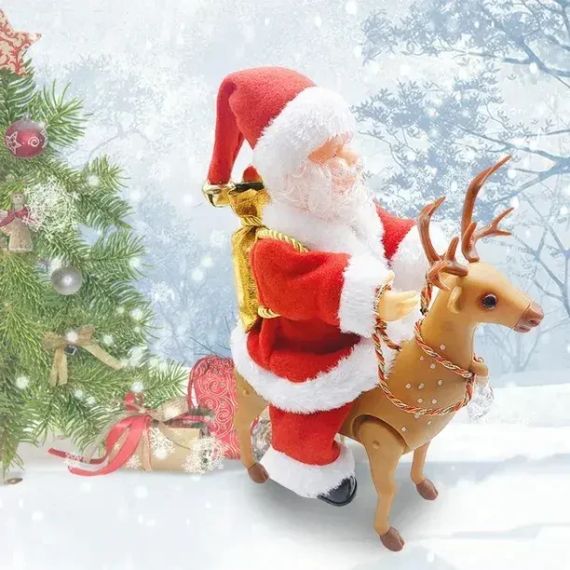 Игрушка Санта-Клаус верхом на олене /новогодняя игрушка | Зображення 1