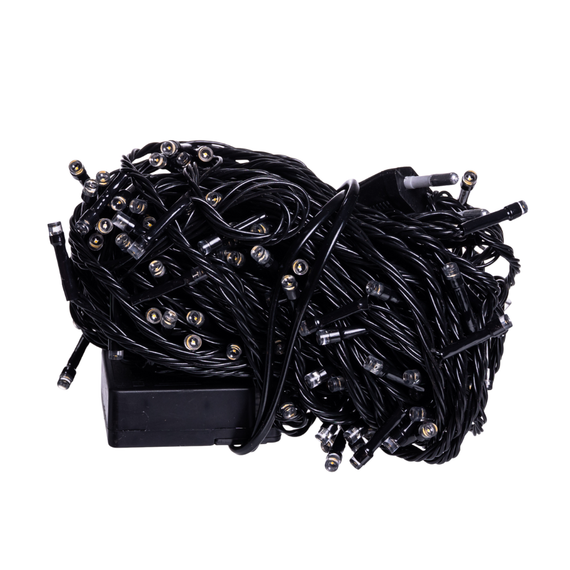 Новорічна гірлянда кімнатна нитка 14 м 160 LED кімнатна гірлянда чорний провід Біле світло W160LED16MBW | Зображення 2