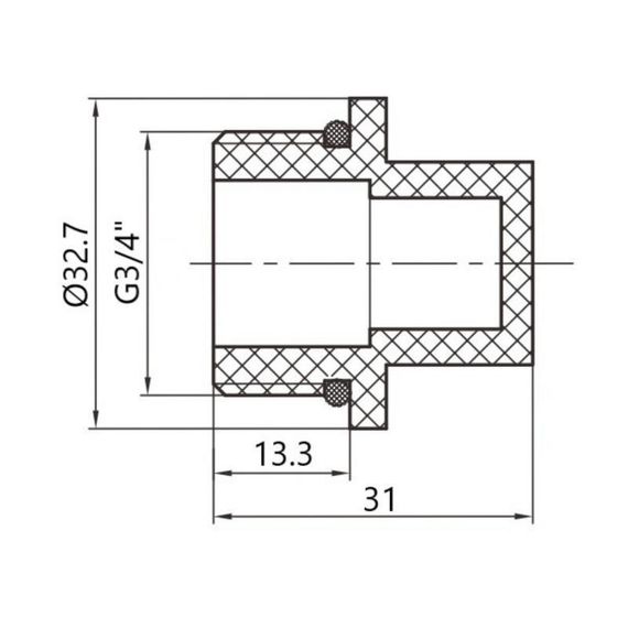 Заглушка PPR Thermo Alliance с резьбой 20х3/4" ЗР | Зображення 1