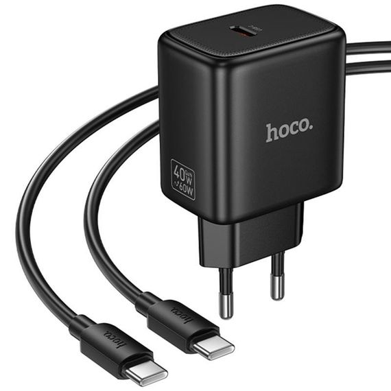 МЗП Hoco N83 Profit PD40W (1USB-C) + кабель Type-C to Type-C Black | Зображення 3