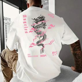 Футболка мужская с принтом повседневная М Белая