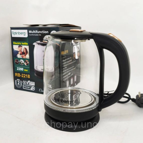 Електрочайник Rainberg RB-2218 3200Вт 2л Black | Зображення 5