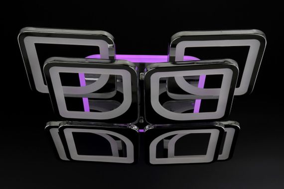 Люстра світлодіодна стельова LED світильник для квартири на стелю лед з пультом 25750 Хром 11х43х43 см. | Зображення 7