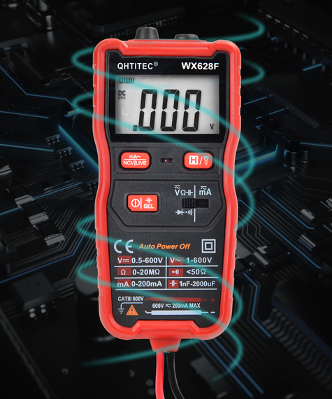 Мультиметр QHTITEC  WX628F ЖК-дисплей с автоматическим диапазоном напряжения переменного / постоянного тока (sv2465) | Зображення 3