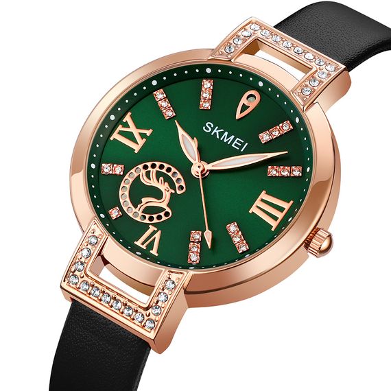 Жіночий годинник Skmei 1977GNBK Green-Black | Зображення 1