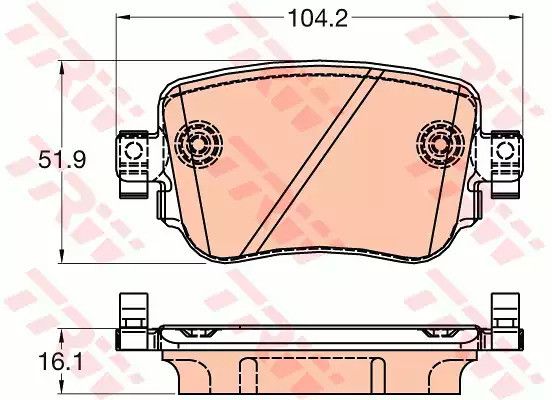 Колодки задні гальмівні OCTAVIA III, TRW (GDB2042) дискові (5Q0698451B) | Зображення 2