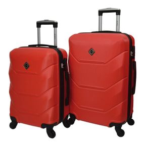 Набір валіз Bonro 2019 2 шт пластикові дорожні на колесах червоний (42401077)