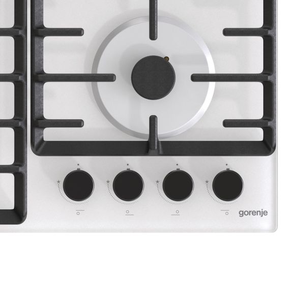 Варильна поверхня Gorenje GT642SYW/ газ на склі / електрозапалювання/ газконтроль/чавунна решітка/біла (GT642SYW) | Зображення 5