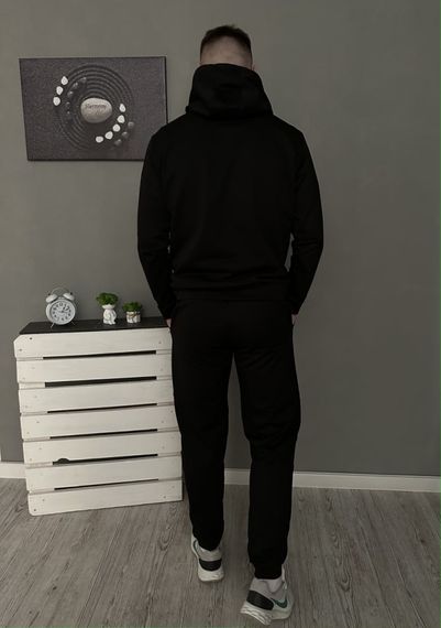 Демісезонний спортивний костюм Adidas чорний худі + чорні штани (двонитка) RD120/RD126 | Зображення 6