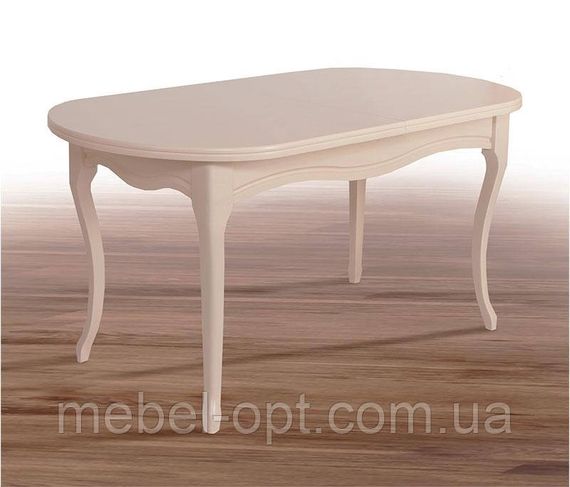 Стіл овальний дерев'яний Олівер, колір бежевий 150-200х85, 4 см (розкладний)