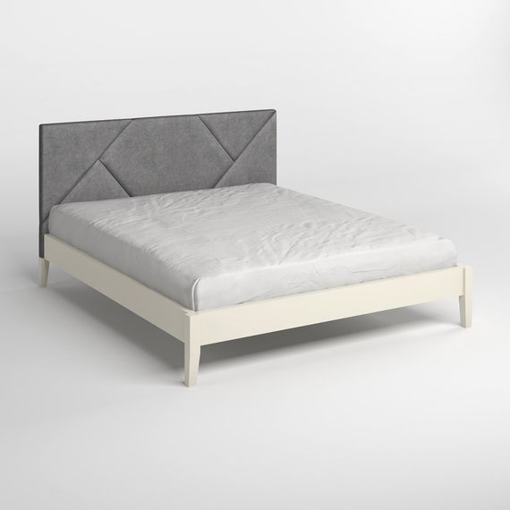 Полуторне дерев&#039;яне ліжко Mebigrand Нью-Йорк ДК Айворі (S0505Y30R)/Аляска 93 (Сірий) 120х190 см (MBG-10430) | Зображення 1