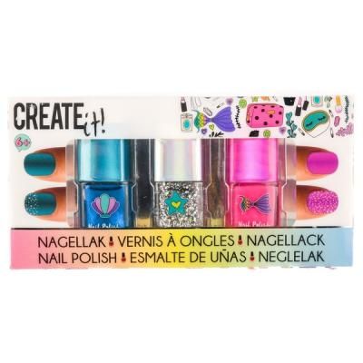 Детская косметика Create it! Набор лаков для ногтей Русалочка, 3 шт (84134)
