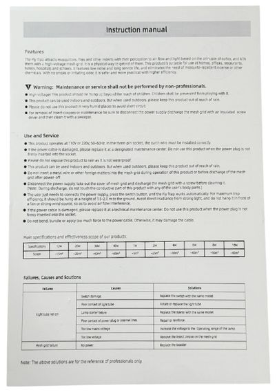 Знищувач комарів потужний електричний 30W UV LED лампа пастка для мух, мошок та москітів 220В чорна підвішувана | Зображення 4