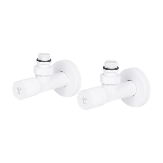 Комплект кранов Thermo Alliance Standart 1/2" Н для полотенцесушителя угловой белый SF395W15W