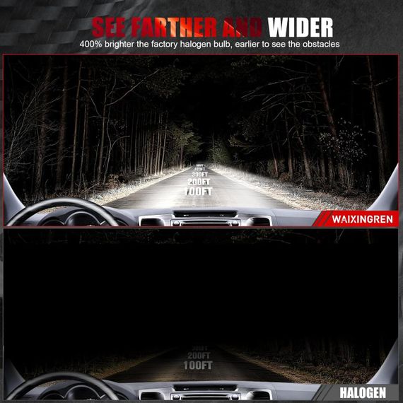 Автомобільні лампи WAIXINGREN  H11, 26000 лм, яскравість 600%, 6500 К, з охолоджувальним вентилятором, змінна лампа | Зображення 1