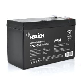 Акумуляторна батарея MERLION AGM GP1290F2B 12 V 9 Ah  ( 150 x 65 x  95 (100) ) Black Q5
