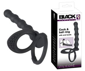 Насадка для подвійного проникнення - Black Velvets Cock & Ball Ring sexstyle