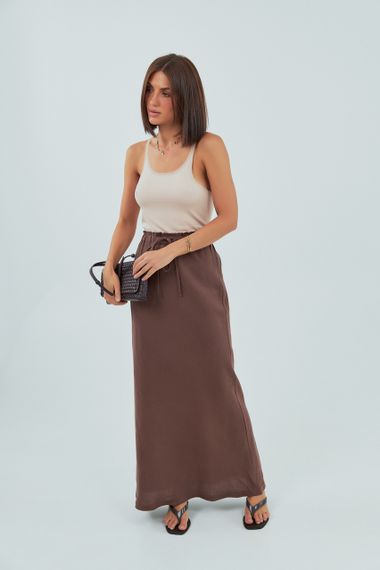 Майка в рубчик із сіточкою на бретелях - пудра цвет, S (є розміри) | Зображення 2