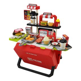 Детская игрушечная кухня "Фаст-фуд" 668-159/160(Red) с аксессуарами