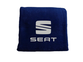 Полотенце с вышивкой махровое банное 70*140 темно-синий автомобилисту Сеат Seat  00451