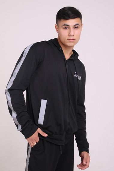 Олімпійка на змійці чорна Quest Wear з рефлективними лампасами | Зображення 9