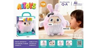 Интерактивная мягкая игрушка BB1882F-87 розовая с ИИ и LED-глазами • Говорящая плюшевая игрушка для детей | Зображення 3
