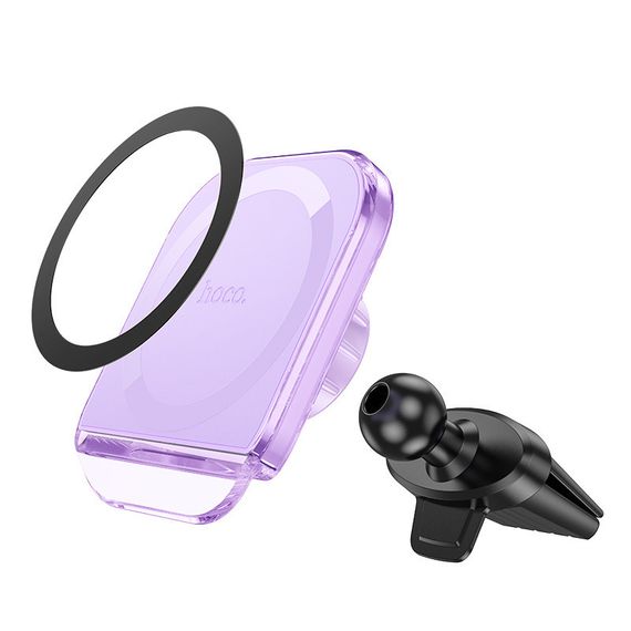 Автодержатель Hoco H42 Crystal ring magnetic (air outlet) Romantic purple | Зображення 4