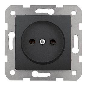 Розетка одинарна VIKO Linnera без заземлення, без рамки, Чорна Ніч (90444007)