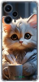 Чохол на Xiaomi Poco F5 Білий кіт "5646sp-3170-2448"